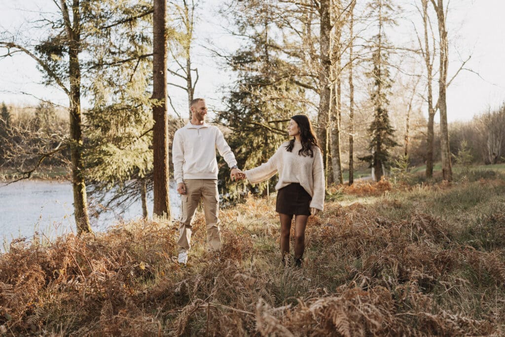 tenue couple séance photo nature Limoges tons neutres